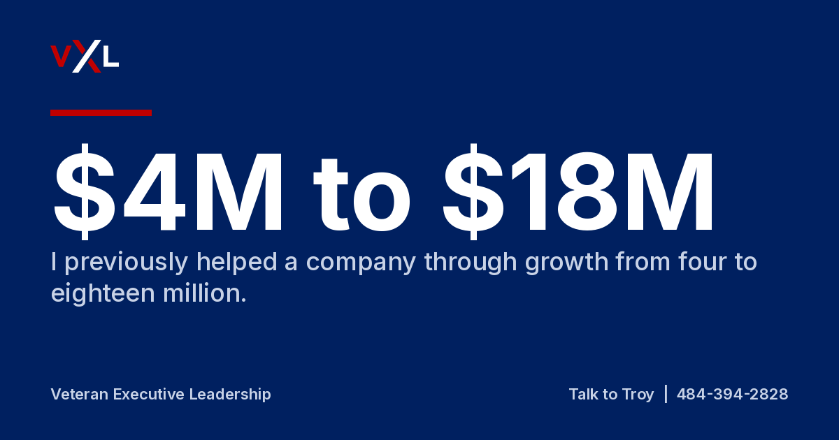 What changes in the leadership team when a company grows from four to eighteen million?