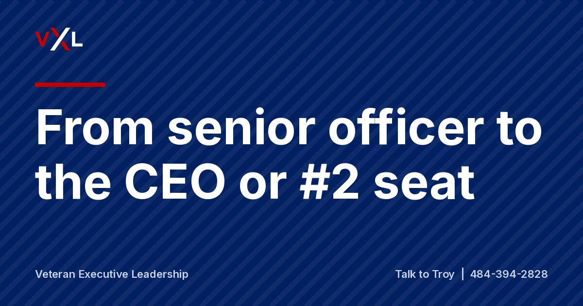 Can a transitioning senior officer step into the CEO or #2 seat at an owner-led company?